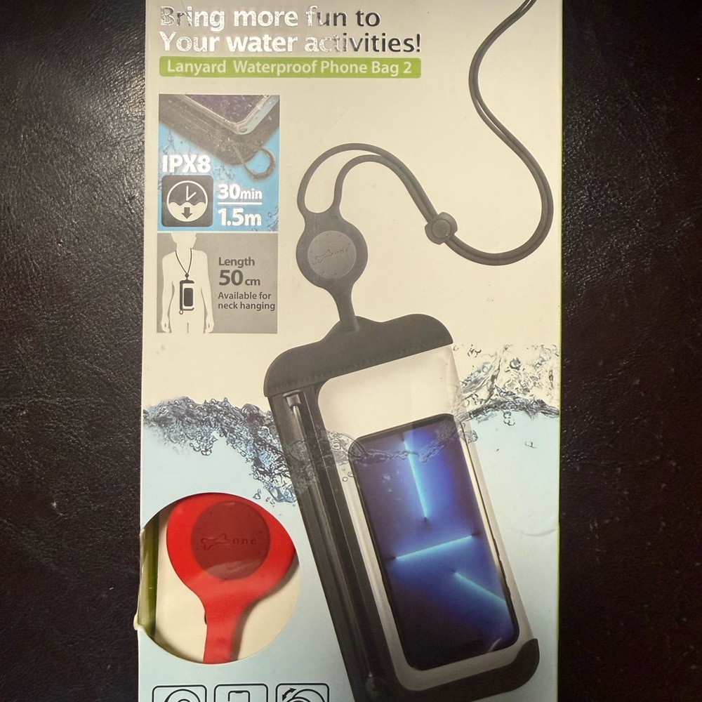 Waterproof Phone Lanyard Pouch - Black